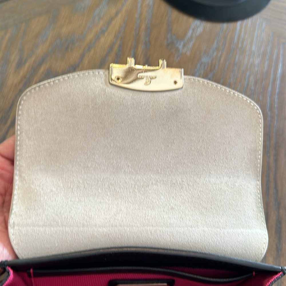 Furla Black and Cream Crossbody Bag EUC - Picture 8 of 9